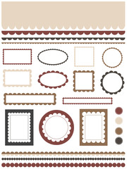 Set of scalloped design elements