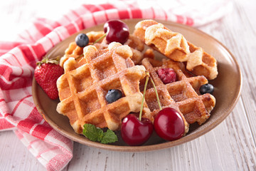 waffles and berry fruit