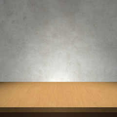 Wood table with concrete texture background
