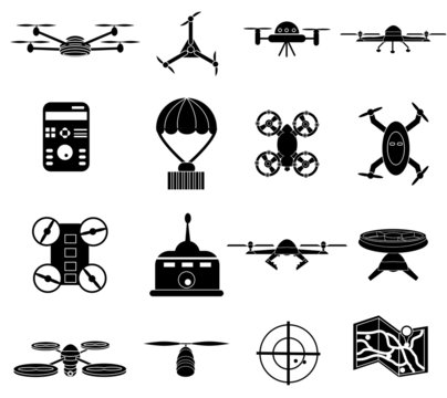 Drones icons set