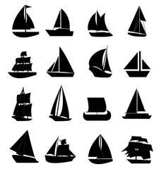 Sailboats icons set - 84895715