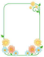 Obraz premium Green elegant frame with daisies