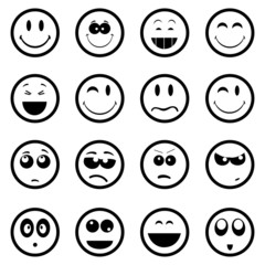 Smiley faces icons set