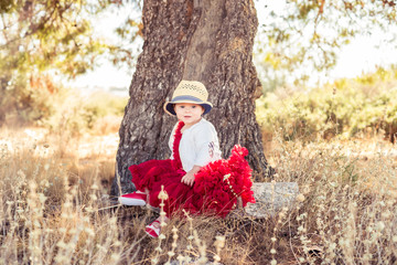 little girl in a beautiful dress
