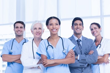 Fototapeta premium Portrait of confident doctors with arms crossed