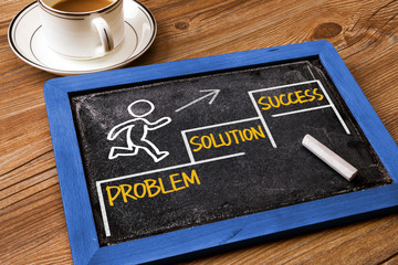 business concept:problem solution success