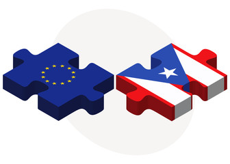 European Union and Puerto Rico Flags