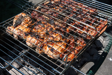 barbeque ribs and sausage with chicken