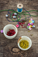 set for needlework beaded