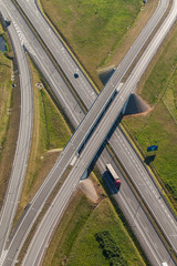 aerial view of highway