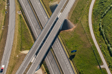 aerial view of highway