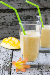 milkshake with yogurt and mango