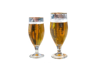 Two beers isolated on white in two sizes.