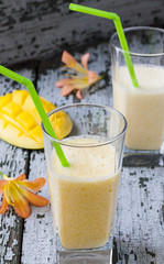 milkshake with yogurt and mango