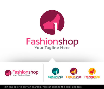 Fashion Shop Store Logo Design Template - Vector