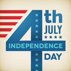 Vector vintage independence 4th July american day poster