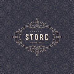 Logo template with flourishes calligraphic  ornament elements