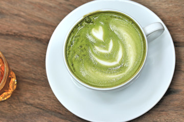 Green tea and milk