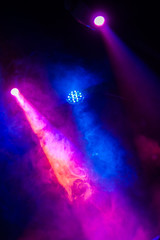Stage lights/light; stage; disco; club; background; show; night; music; smoke; effect; spotlights; concert; decoration; special; dark; red; celebration; rhythm; entertainment; color; festival; party