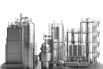 3d render of oil refinery