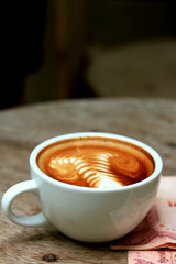 Vintage latte art coffee