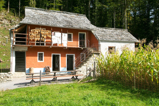 Old family house and farm in Ballenberg a Swiss open-air museum