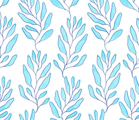 Seamless watercolor leaf pattern