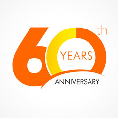 60 years anniversary logo - obrazy, fototapety, plakaty
