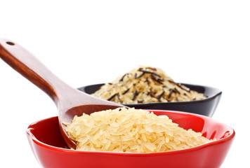 Bowls Of Raw Rice