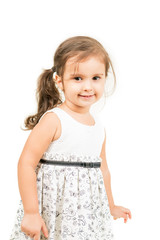 Cute little girl and smiling isolated