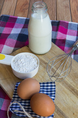 Basic ingredients for baking and dessert.