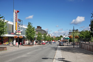 Main street in Lappeenranta. South Karelia. Finland - obrazy, fototapety, plakaty