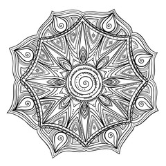 Round ornament. Ethnic mandala. Vector art