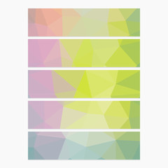 Polygon Geometric Banner. Trend Retro Grunge neon rainbow colored. Wallpaper, background, texture, fabric, web template. Wedding, Birthday, Party Invitation, Business, Scrapbooking projects