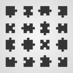 Set of puzzle parts, vector illustration