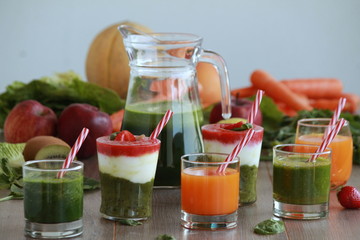 Fresh vegetables, fruits,juice and smoothie