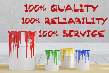 Werbung für Maler mit Farbe