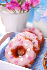 homemade donuts and milk