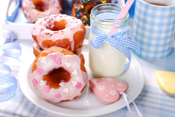 homemade donuts and milk