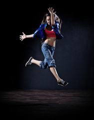 Obraz na płótnie Canvas Modern dancer girl (dark ver)