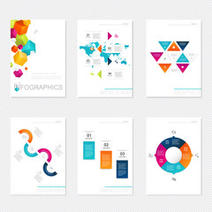 Set of infographics elements in modern flat business style.