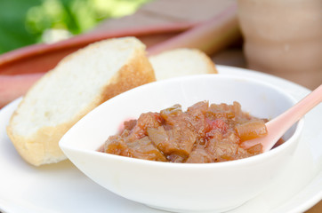 rhubarb jam and bread 