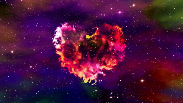 Flight Through Nebula Heart. 3D Animation.