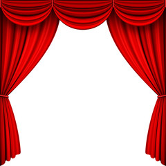 Vector Red Stage Curtains.