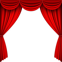 Vector Red Stage Curtains.