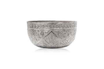 Fototapeta premium Old thai style silver bowl