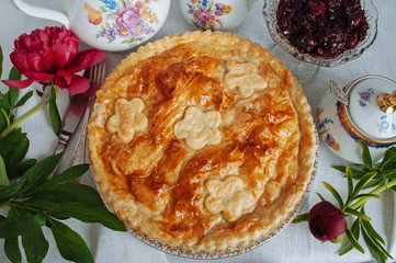 Layer Cake with rhubarb