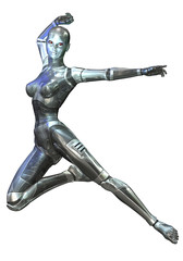 Digital 3D Illustration of a female Cyborg