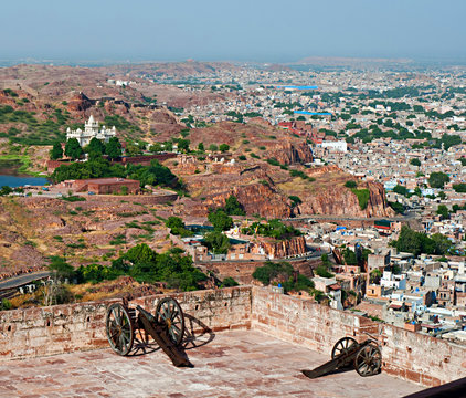 View of the city and Jaswant Thada, Jodhpur, Rajasthan, India