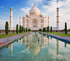 Taj Mahal in sunrise light.